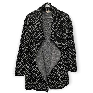 Ava Couture Cardigan Sweater | Black White | Size M